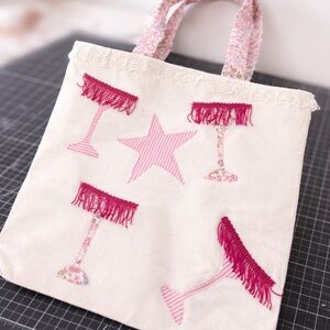 Pink and Cream Tote Bag